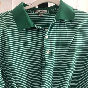 Peter Millar Men’s Performance Striped Polo Green Large
